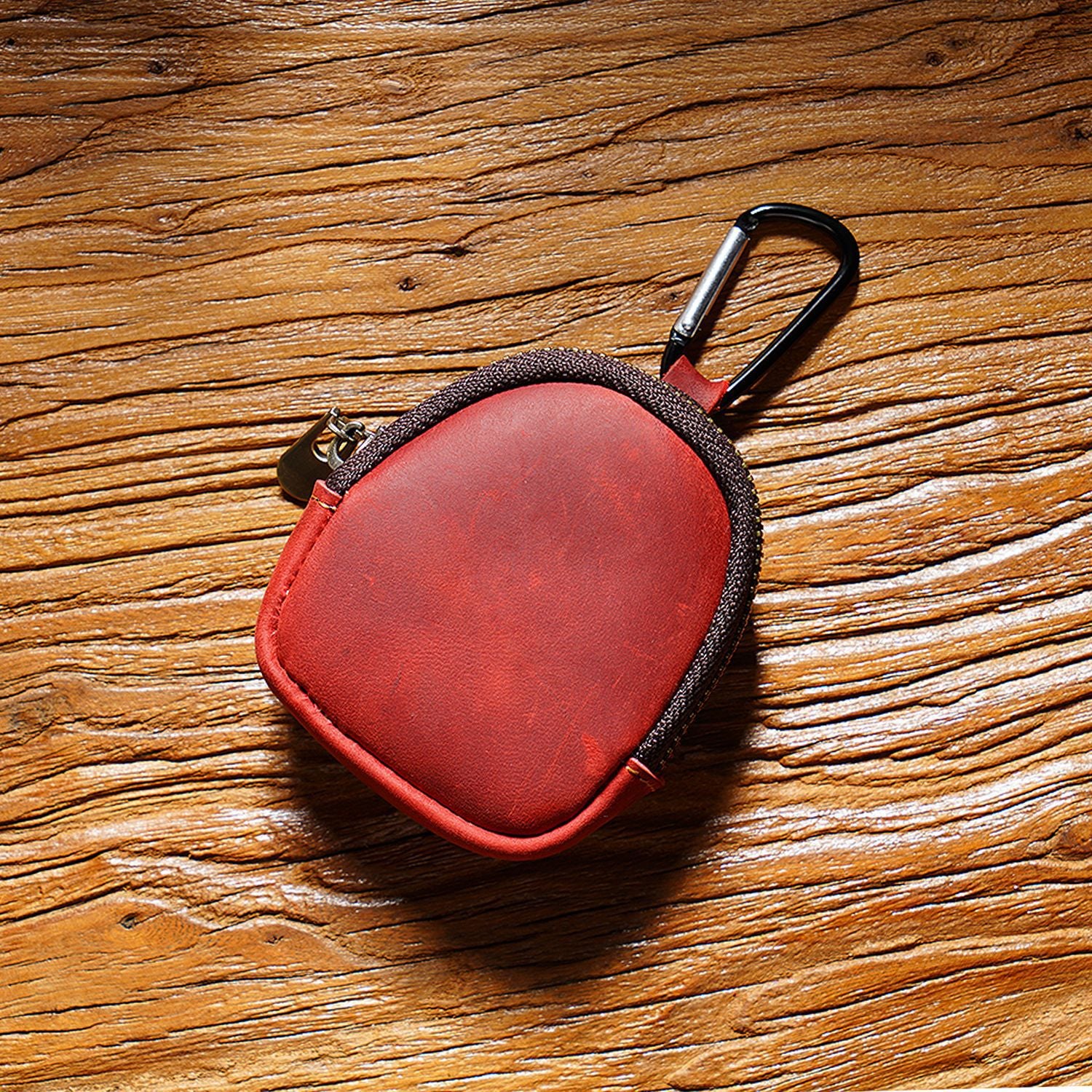Wholesale Cowhide Zipper Shell Bag Leather Keychain